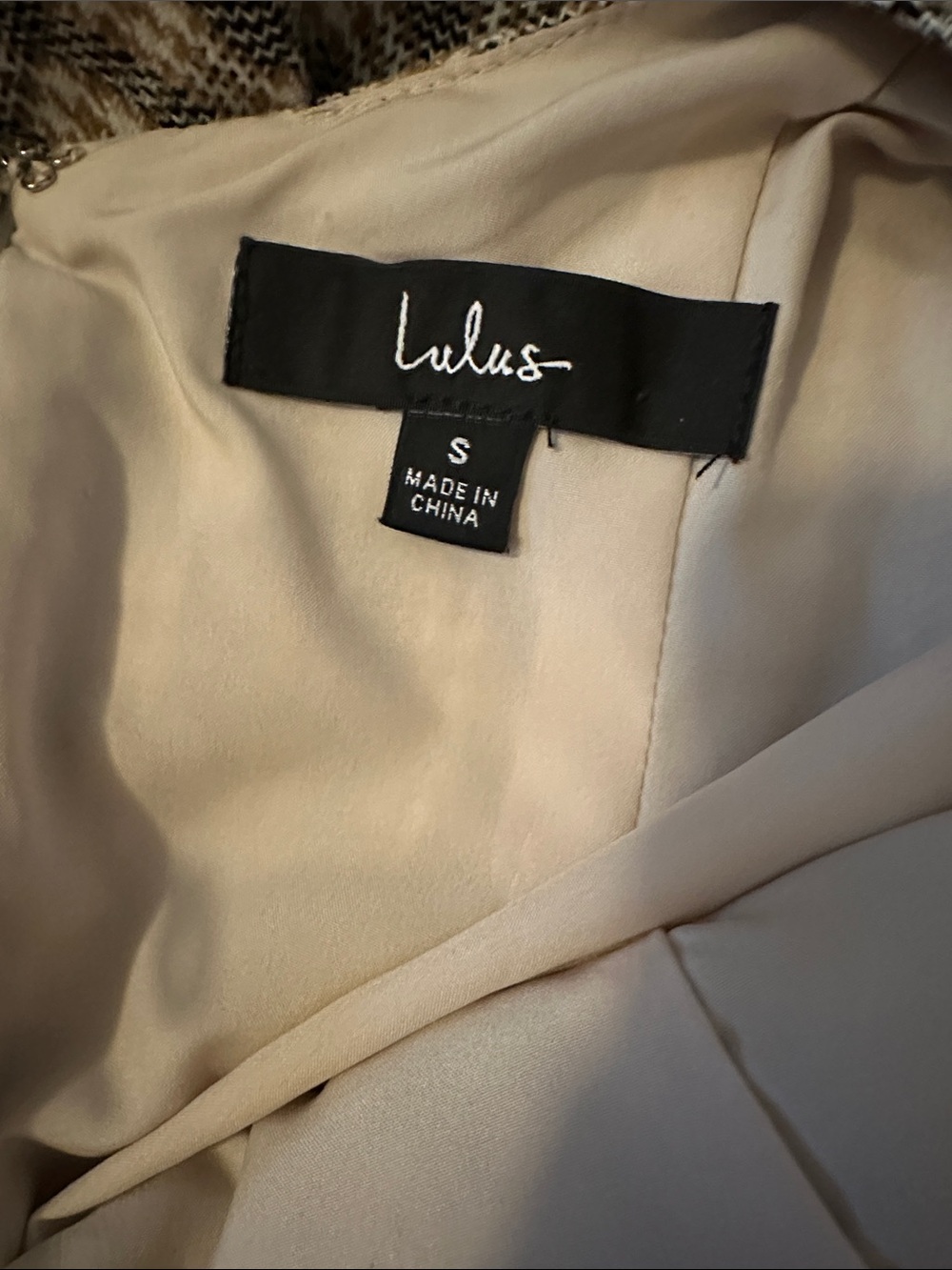 Lulu's Brown and Cream Plaid Square-Neck Midi Dress - Picture 3 of 3